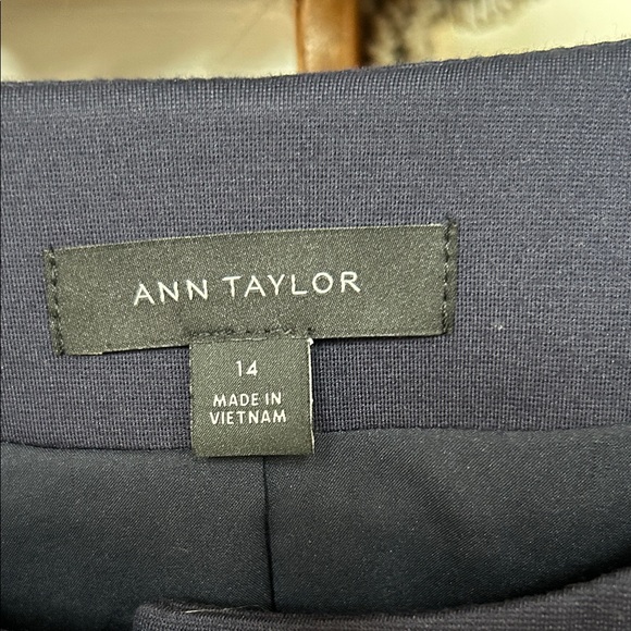 Ann Taylor Navy Blazer and wide leg pants with Gold Buttons - Picture 2 of 8